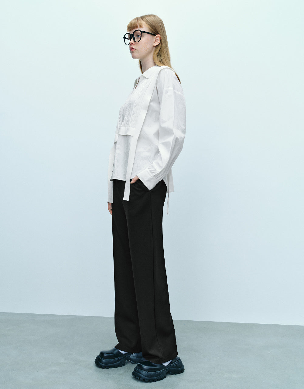 Elastic Waist Knitted Straight Pants