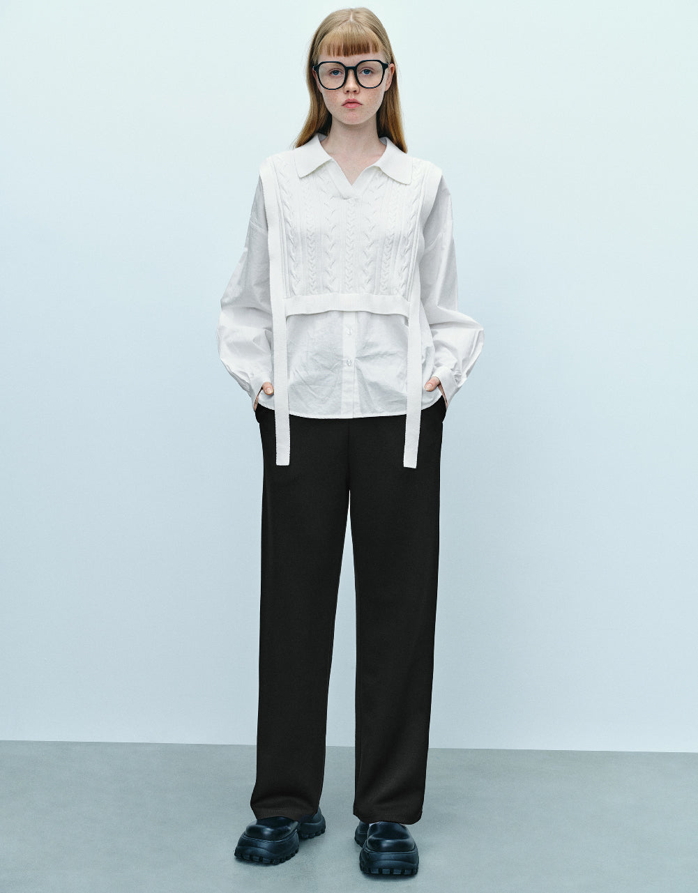 Elastic Waist Knitted Straight Pants