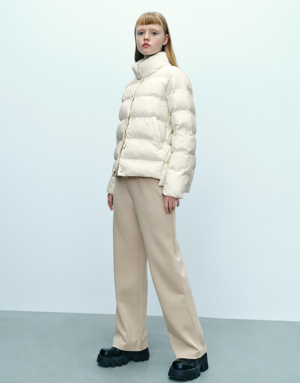 Elastic Waist Knitted Straight Pants