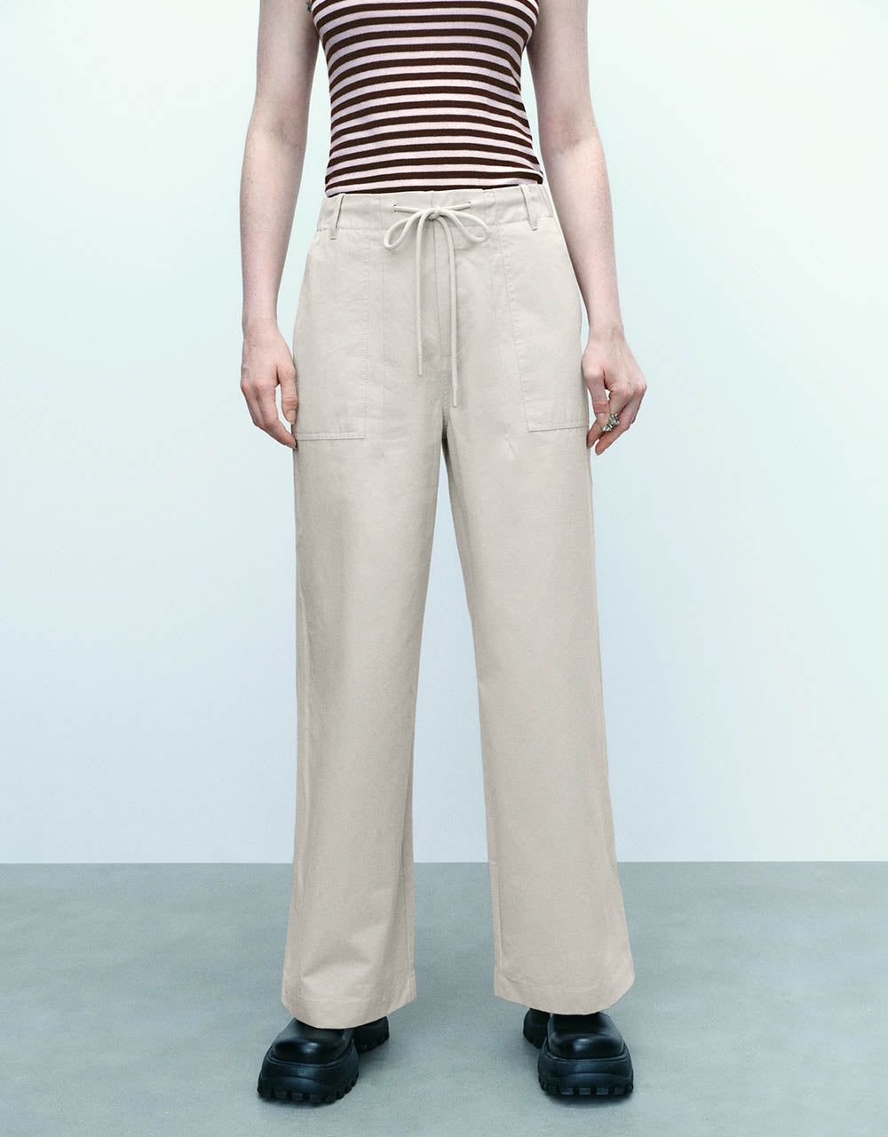 Wide-Leg Pants With Rope