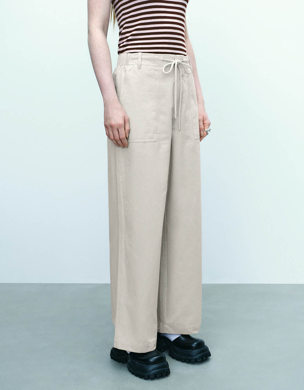 Wide-Leg Pants With Rope