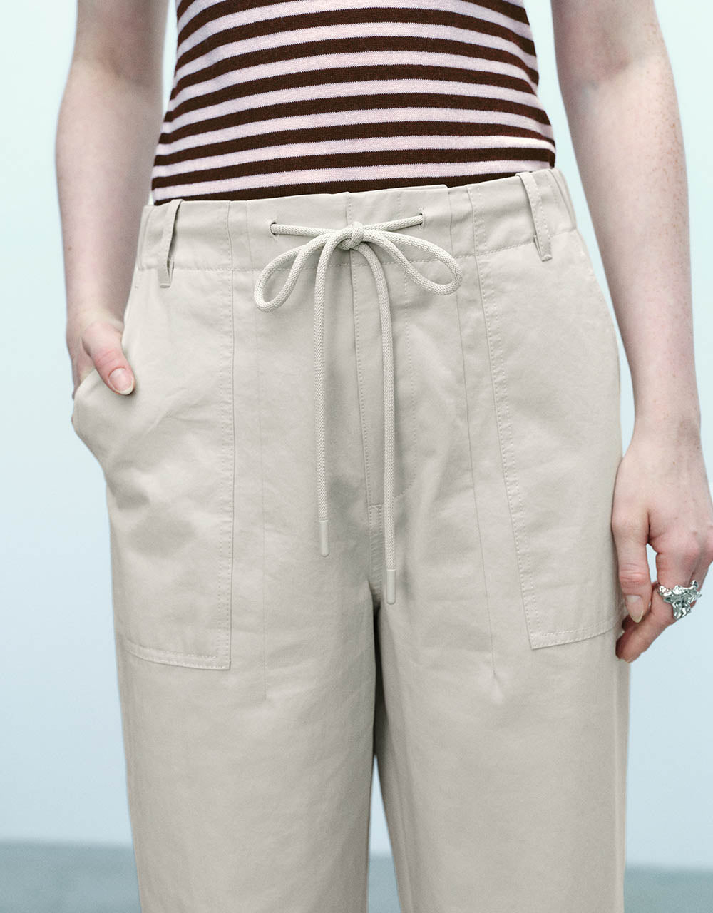 Wide-Leg Pants With Rope