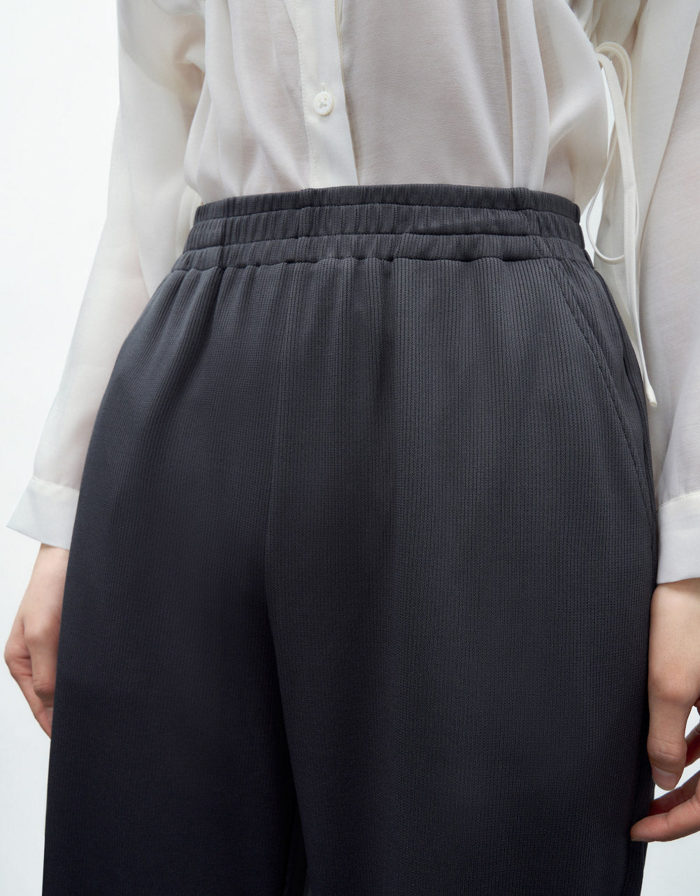 Elastic Waist Knitted Pants