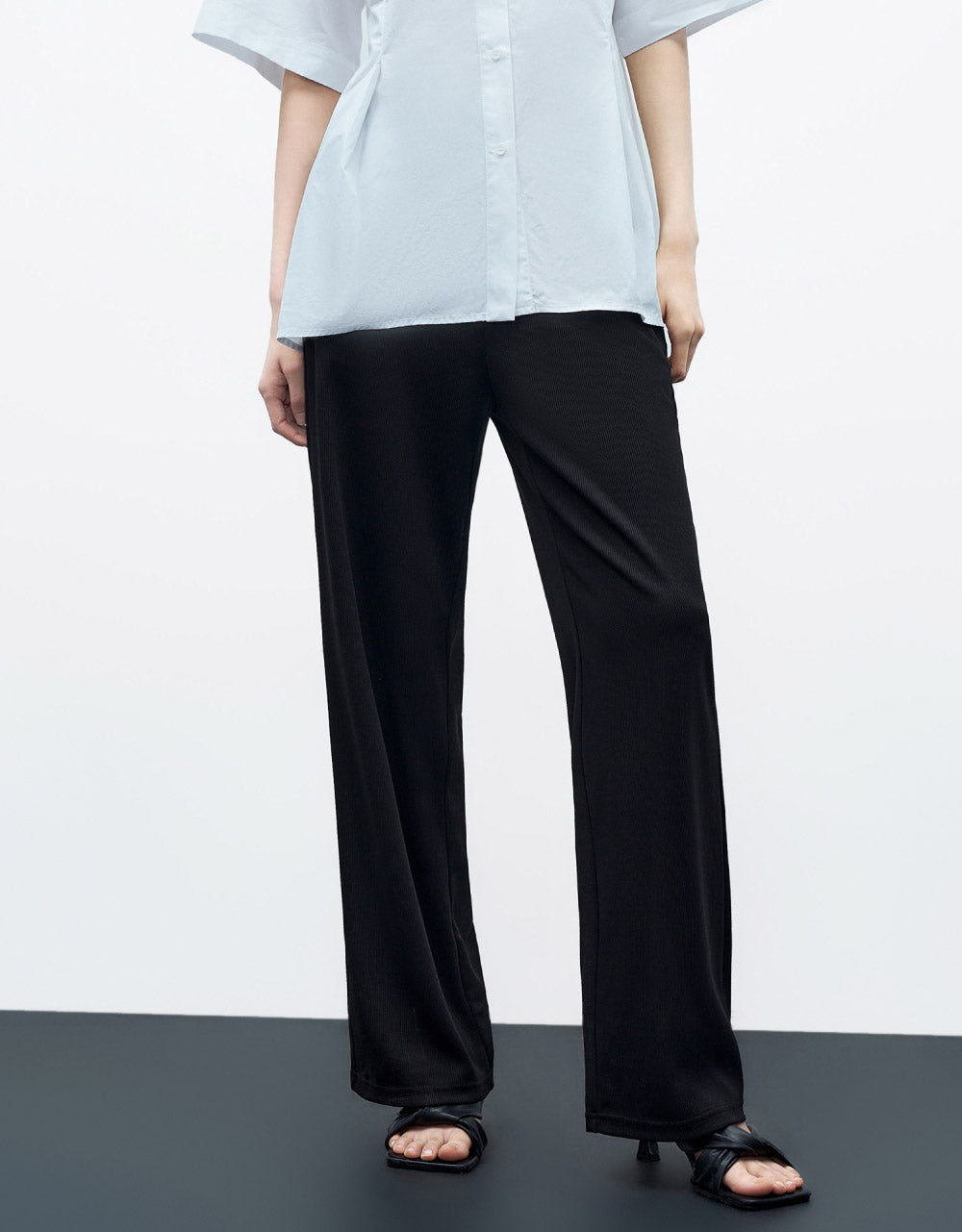 Elastic Waist Knitted Pants
