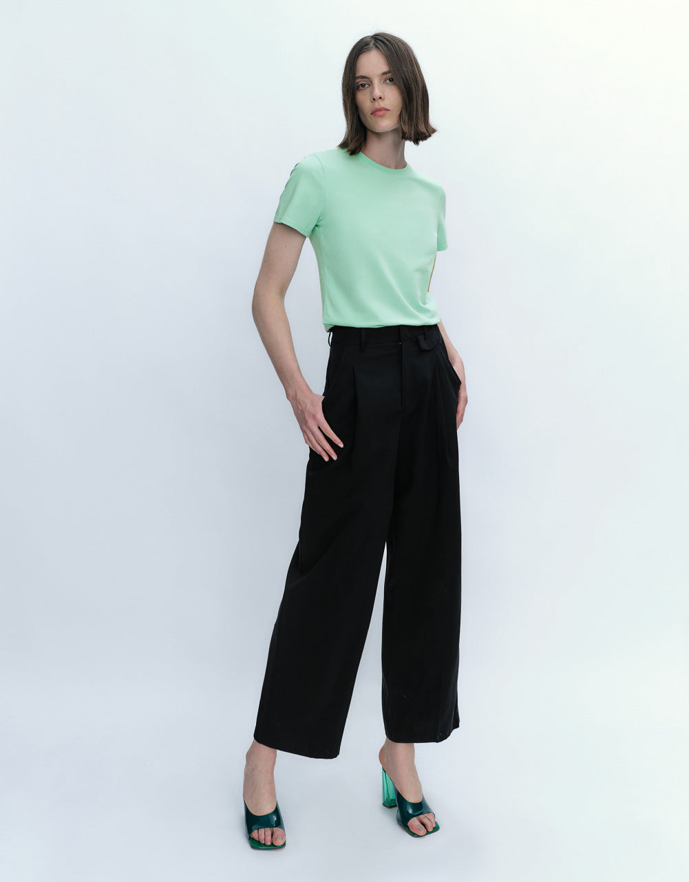 Thin Wide-Leg Pants