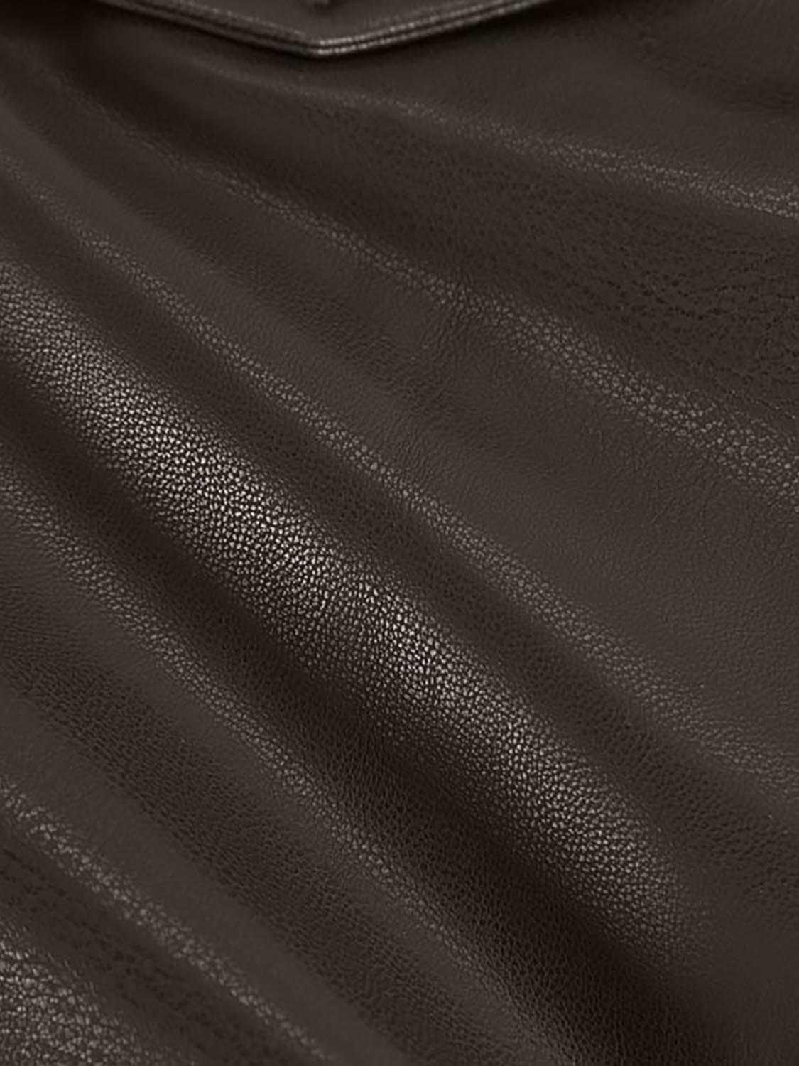 Vegan Leather Draped Wide-Leg Shorts