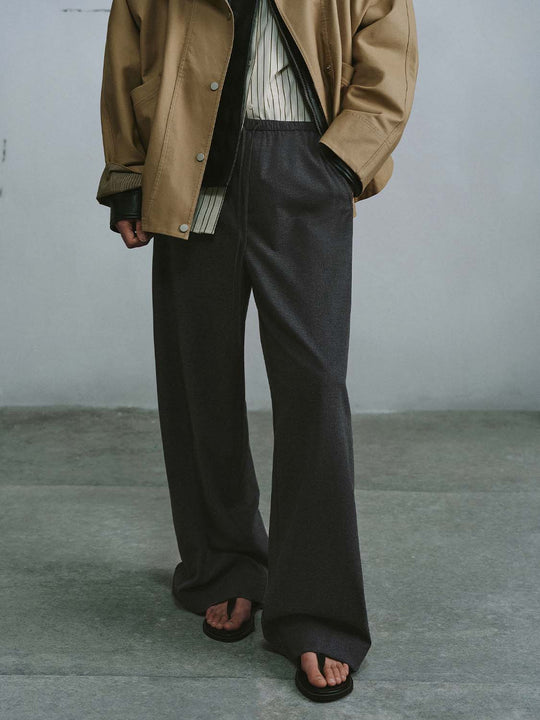 Drawstring Pull On Wide Leg Pants