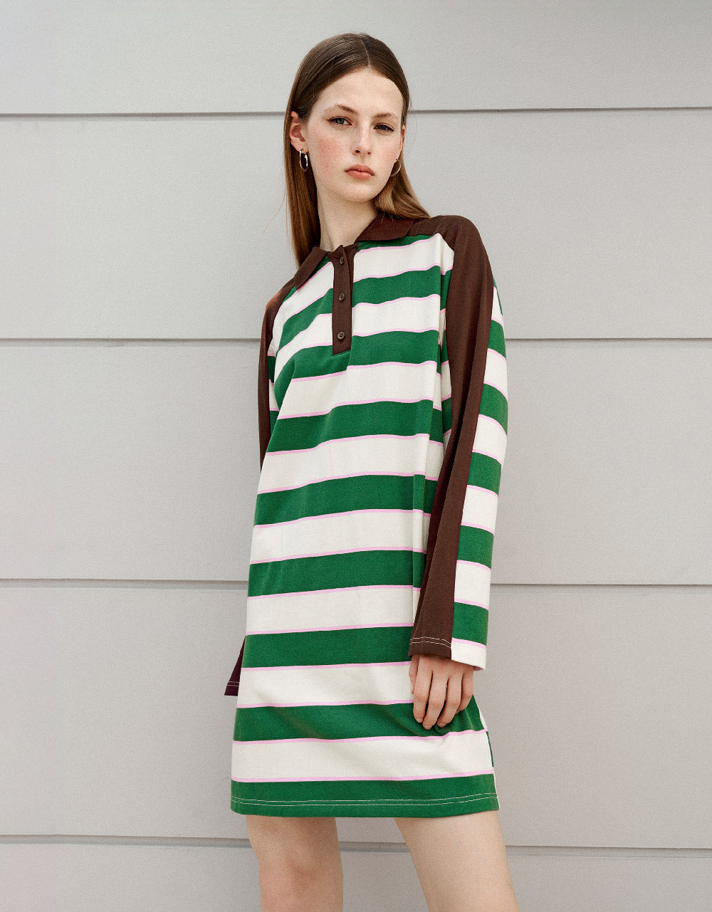 Striped Straight Polo Dress