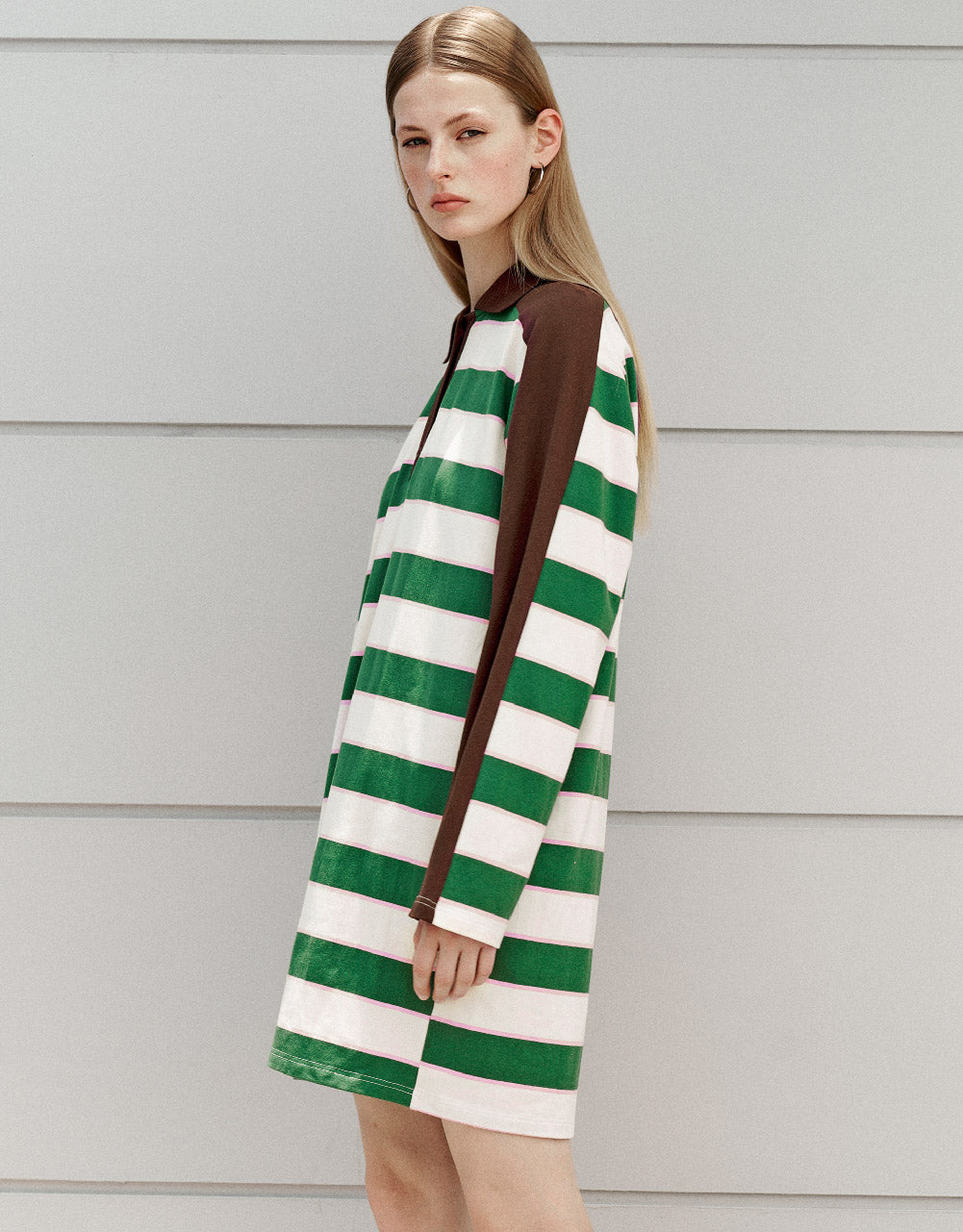 Striped Straight Polo Dress