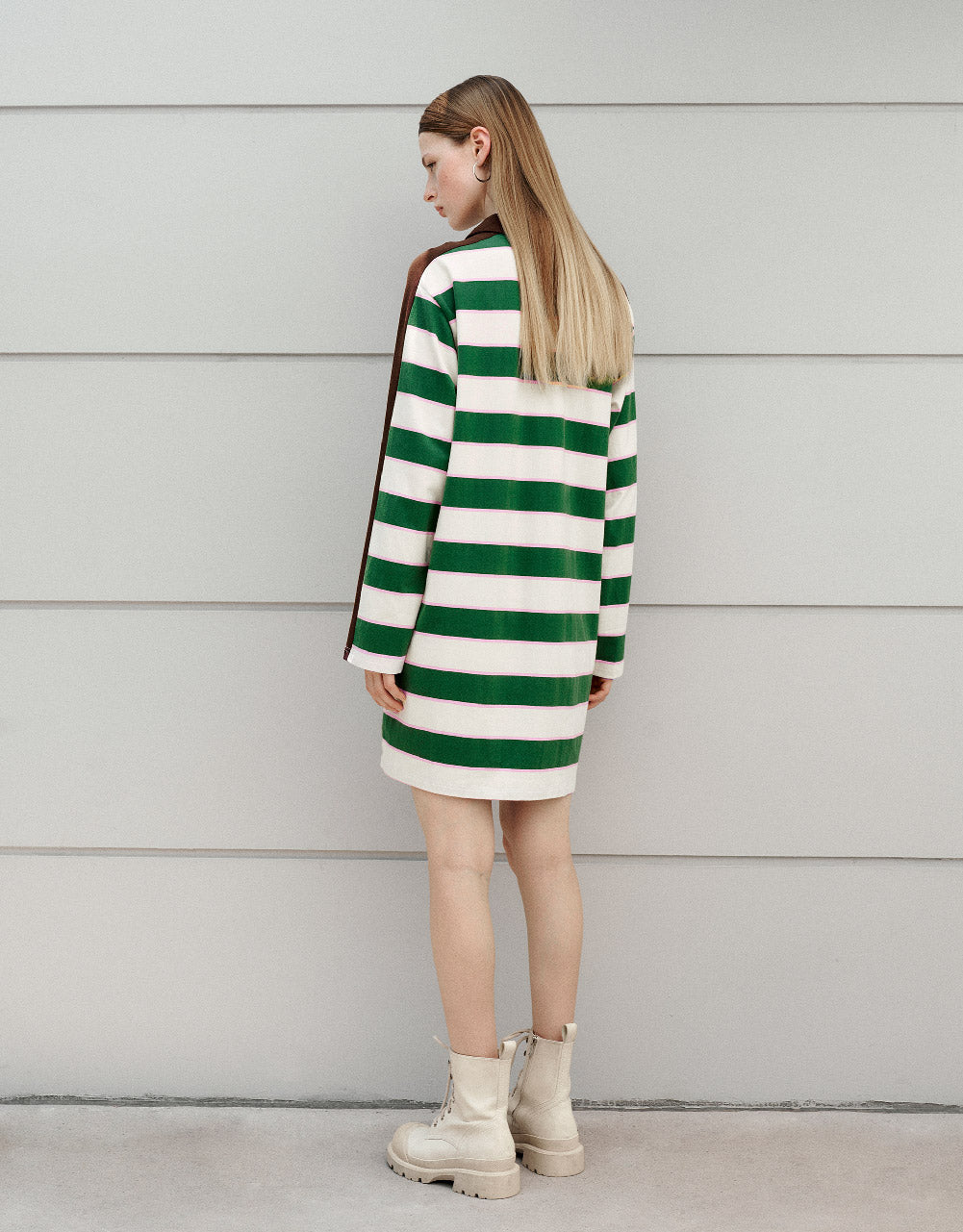 Striped Straight Polo Dress