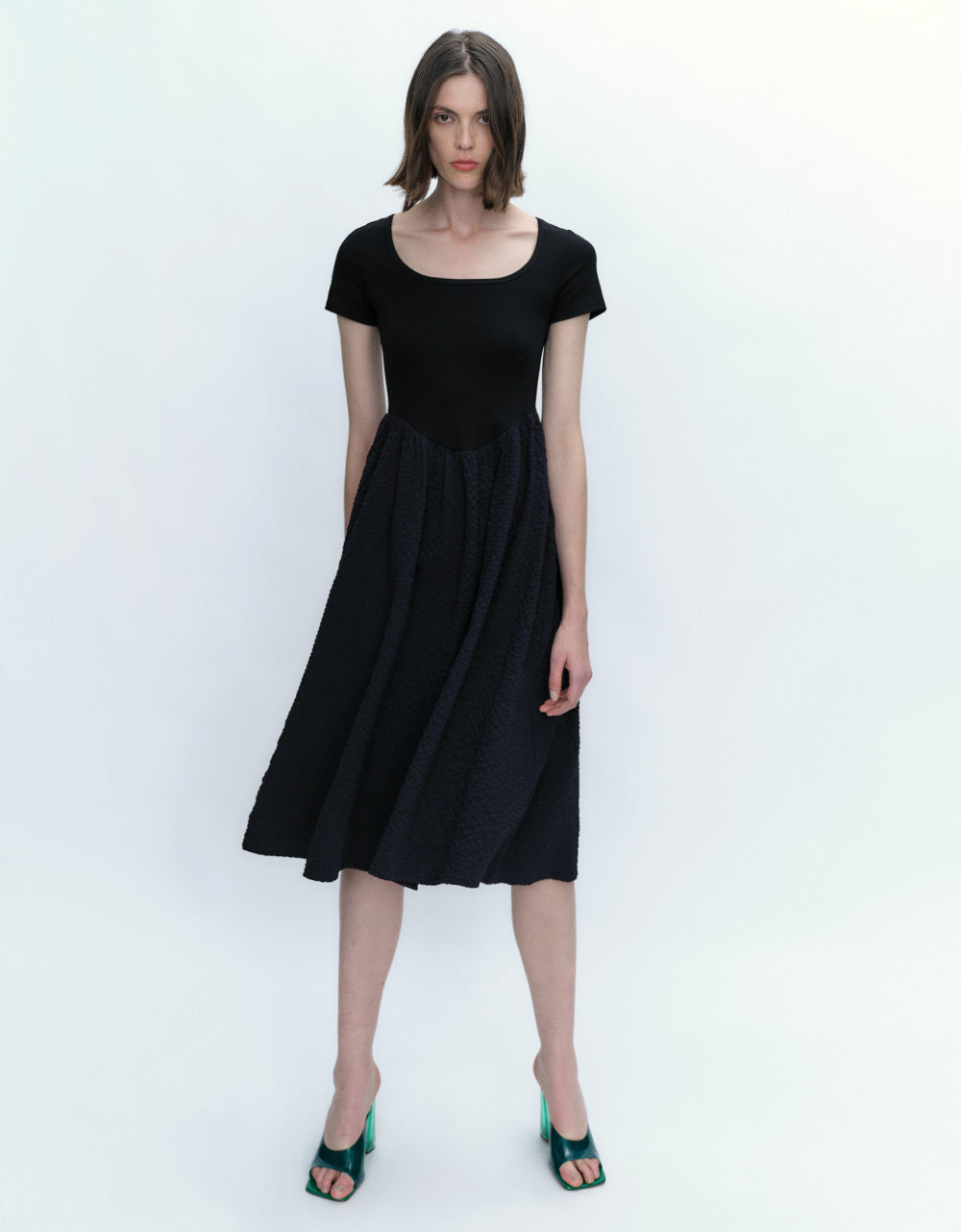 Crew Neck Midi Dress