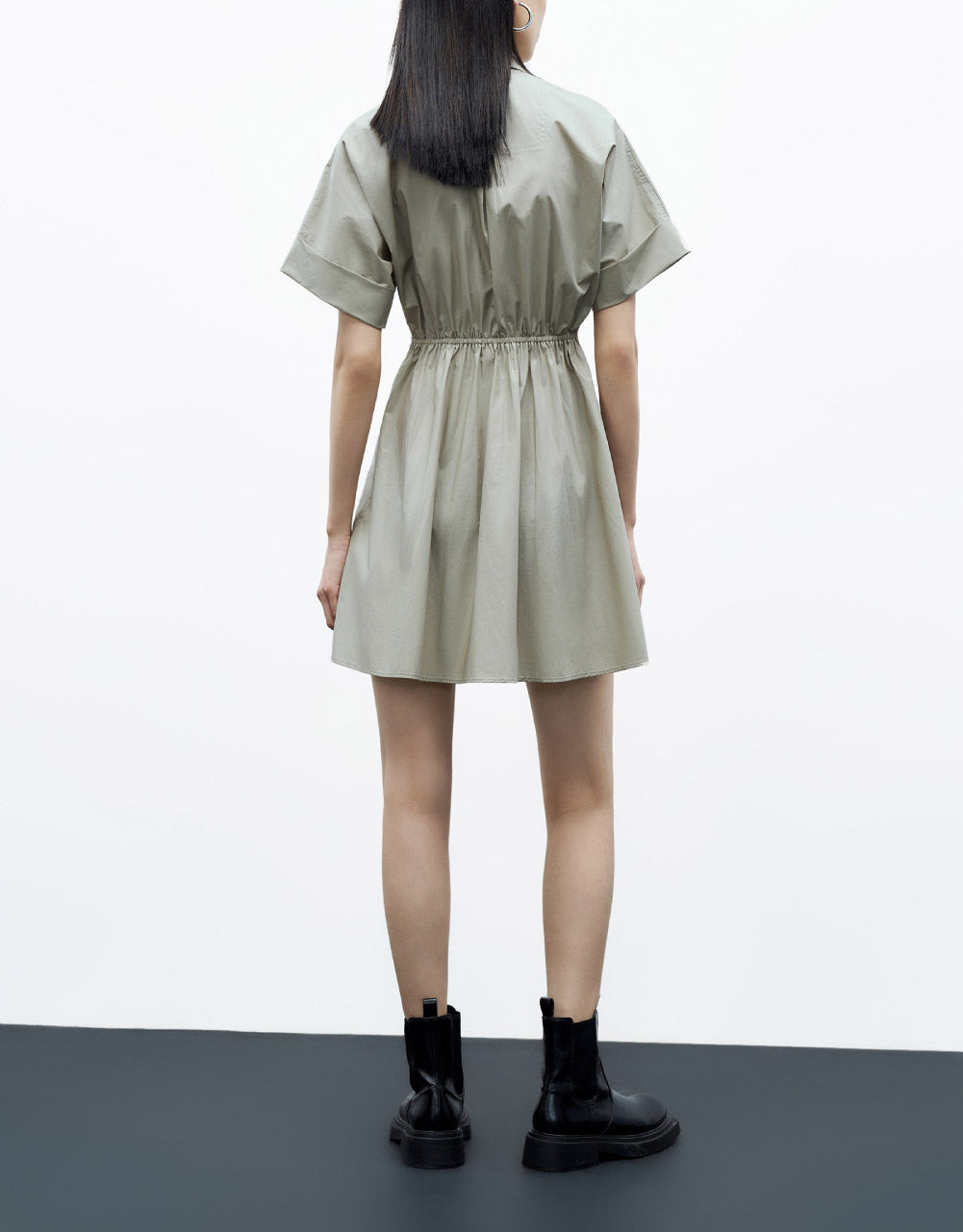 Lapel Straight Shirt Dress