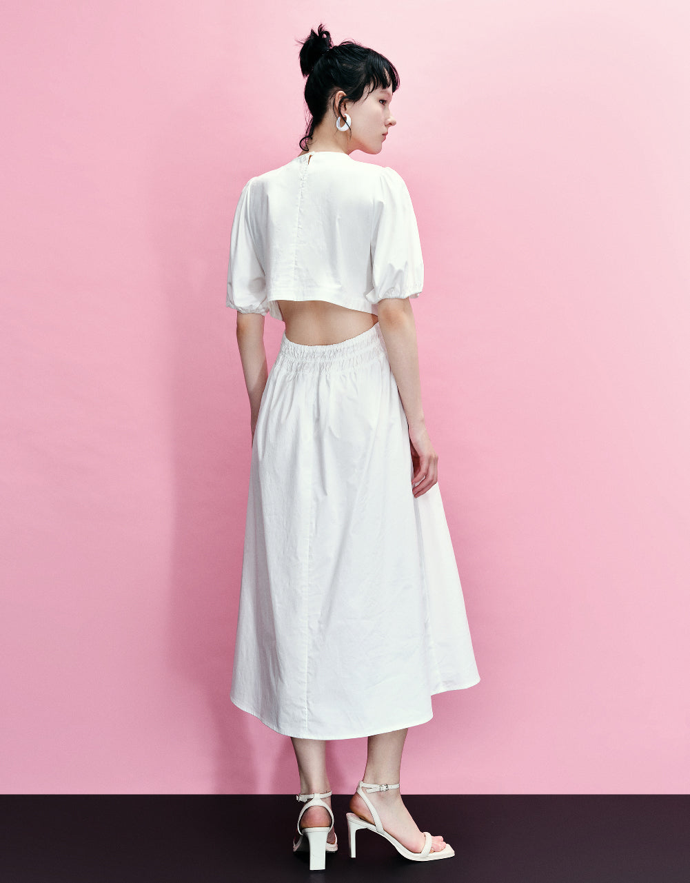 Crew Neck A-Line Shirt Dress