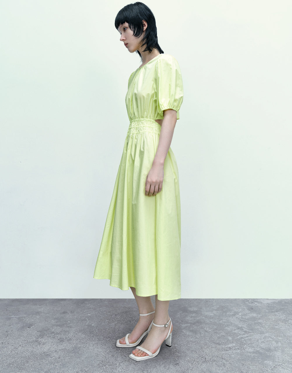 Crew Neck A-Line Shirt Dress