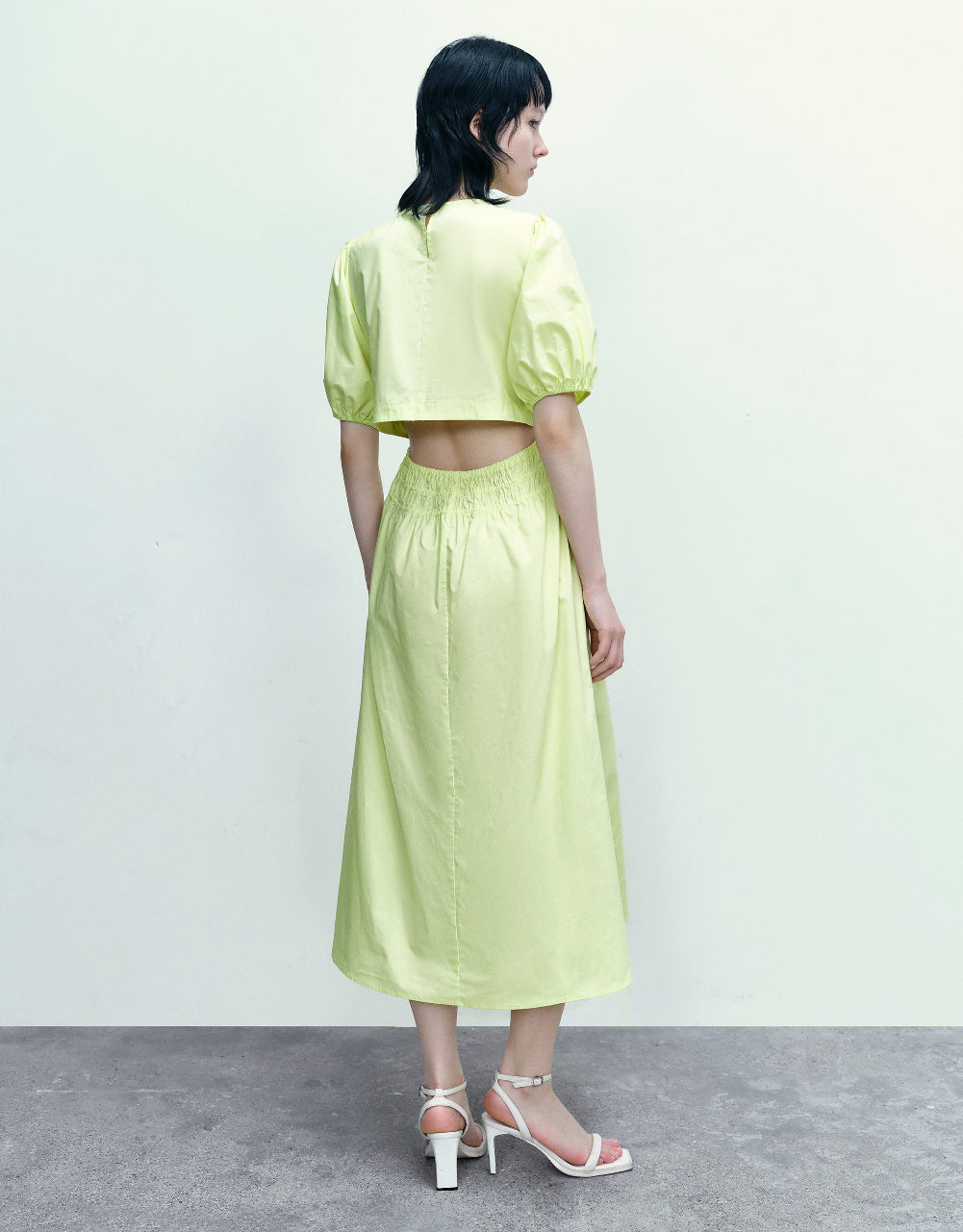 Crew Neck A-Line Shirt Dress