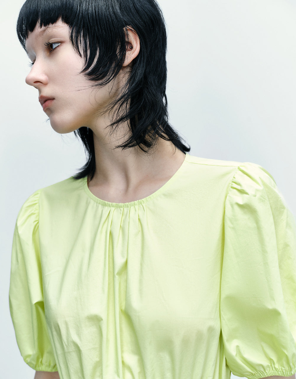 Crew Neck A-Line Shirt Dress