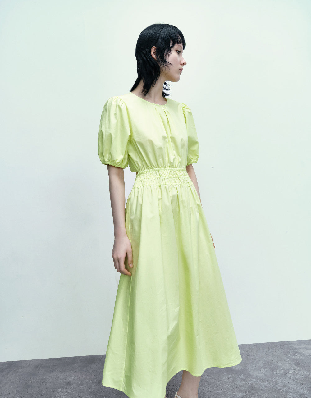 Crew Neck A-Line Shirt Dress