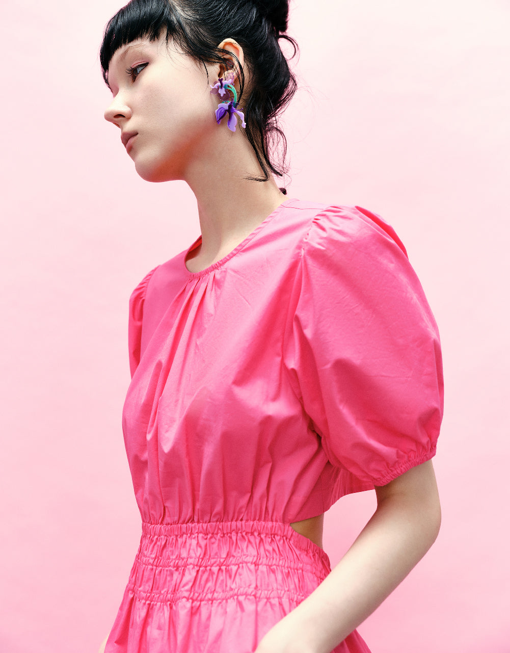 Crew Neck A-Line Shirt Dress