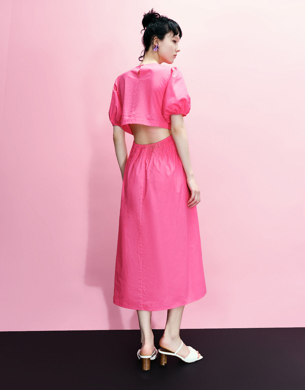 Crew Neck A-Line Shirt Dress