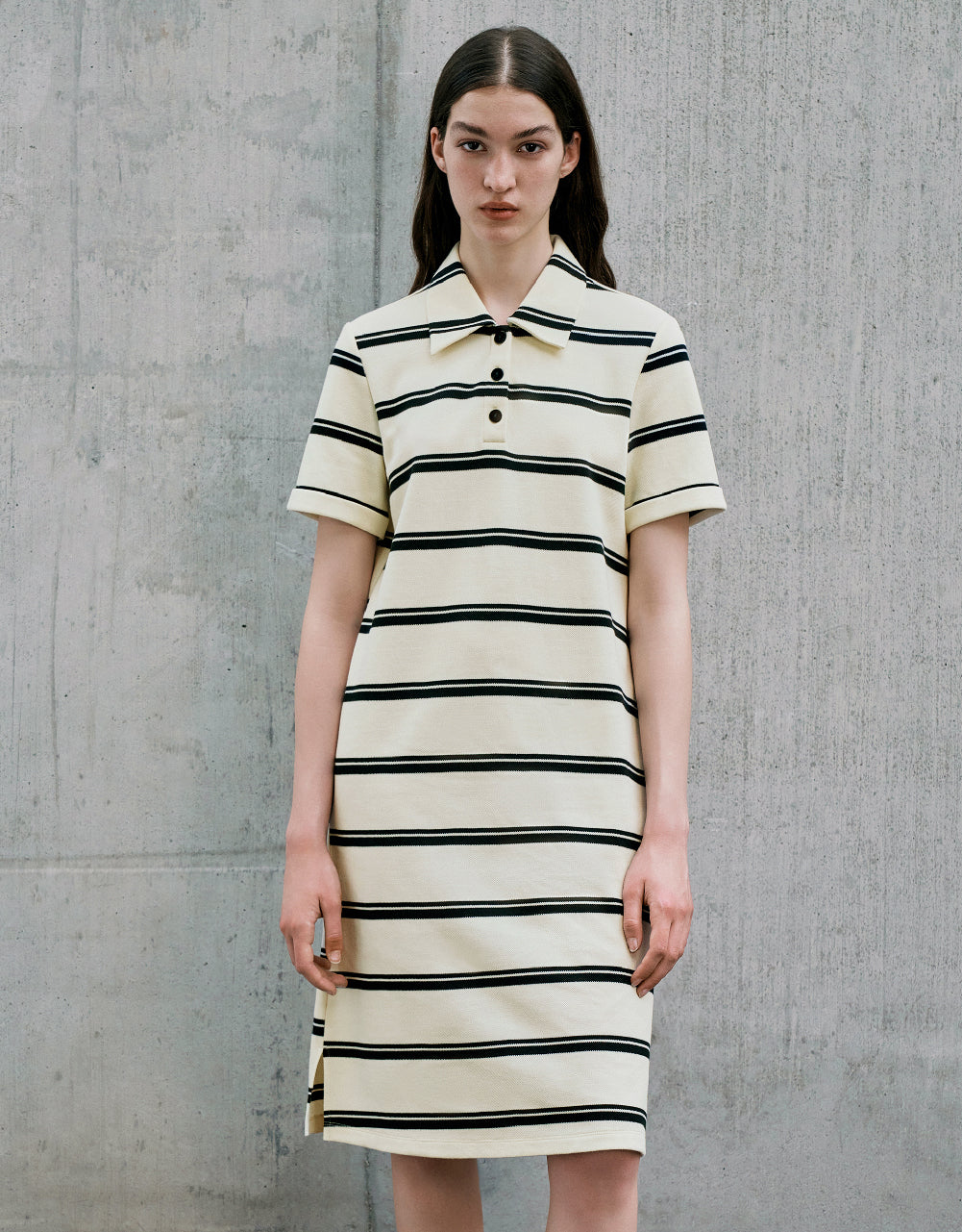 Short Sleeve Polo Straight Dress