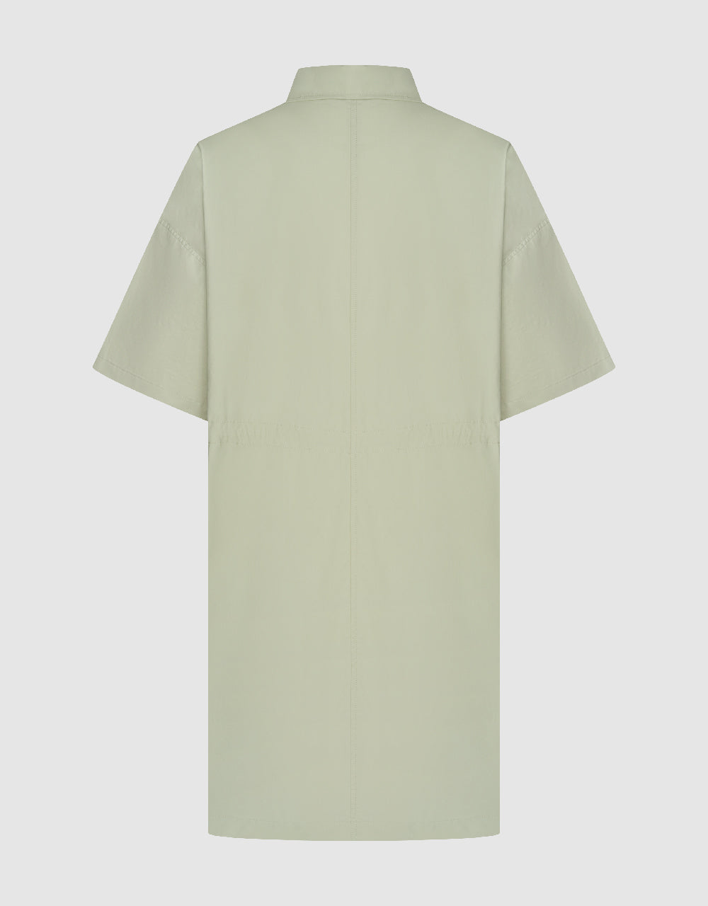 Elastic Waist A-Line Shirt Dress