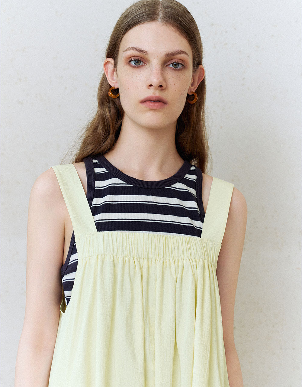 Sleeveless Square-cut Collar A-Line Dress