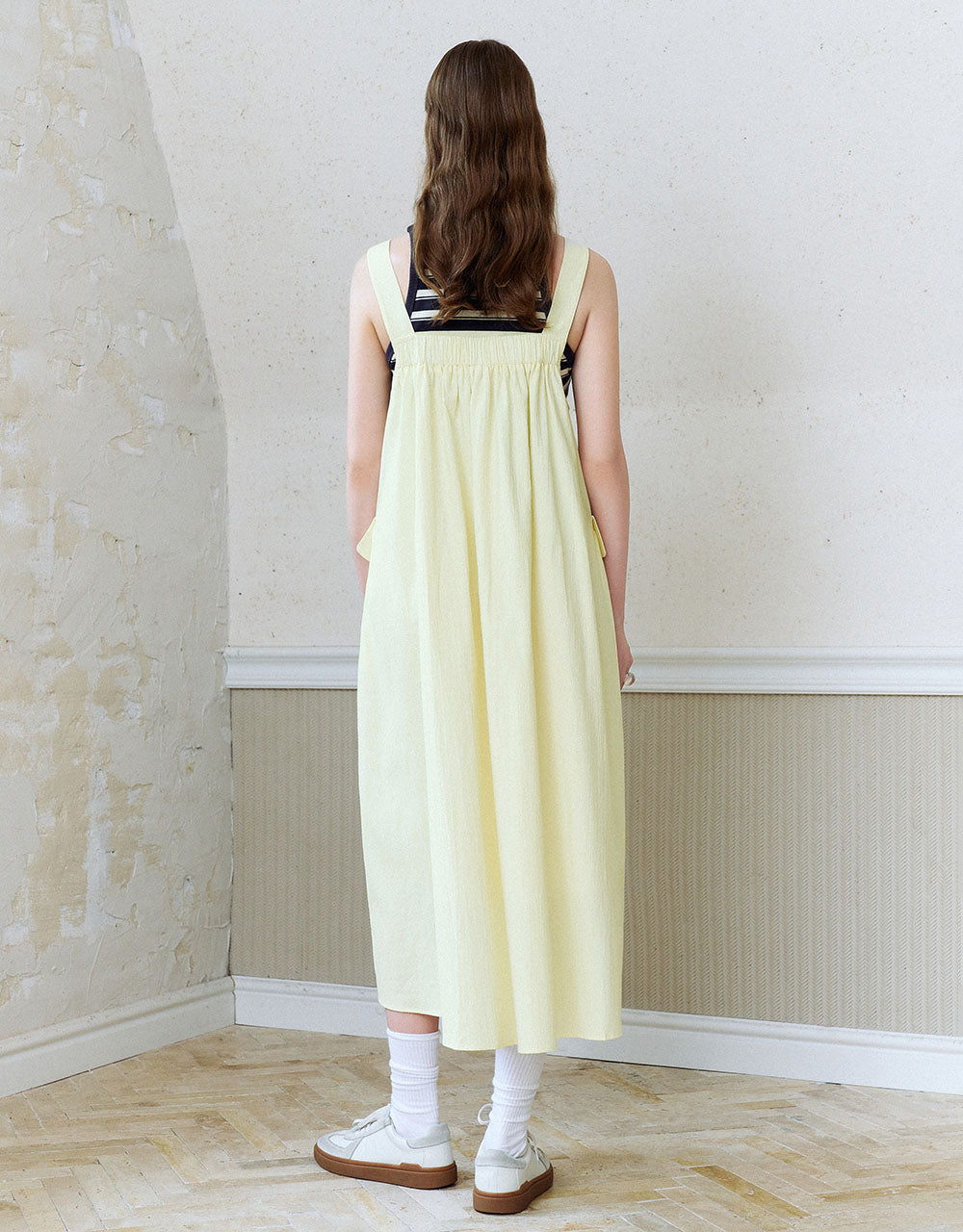 Sleeveless Square-cut Collar A-Line Dress