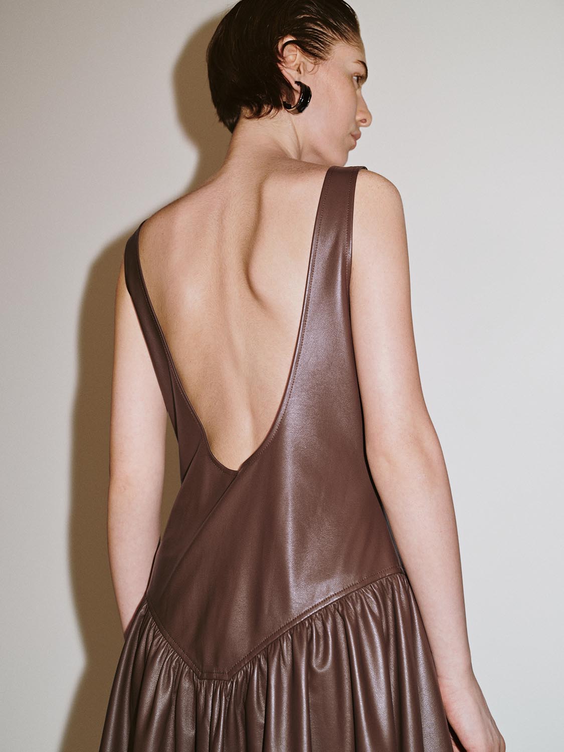 Vegan Leather A-Line Dresses