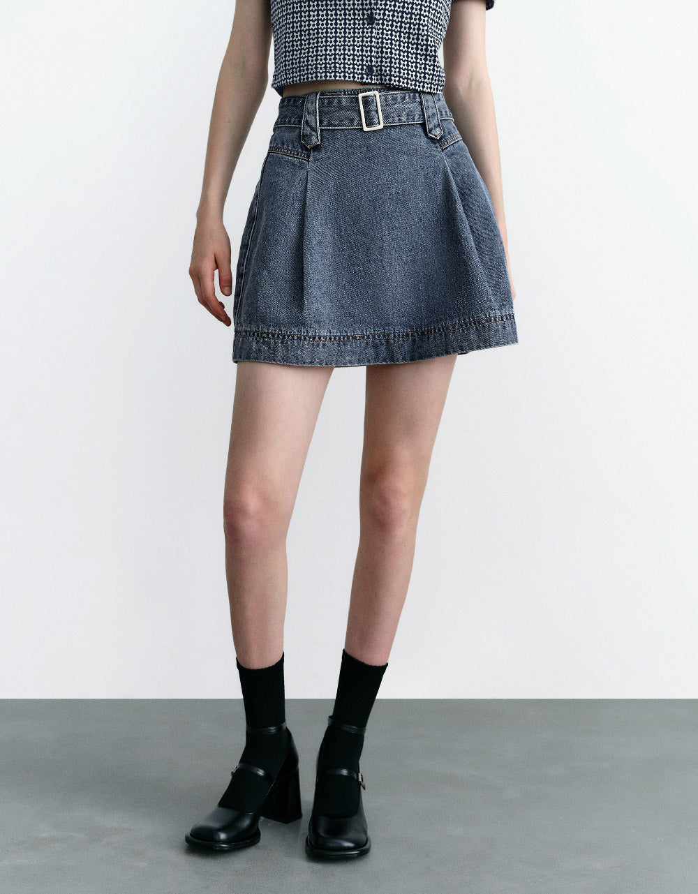 Mini A-Line Denim Skirt