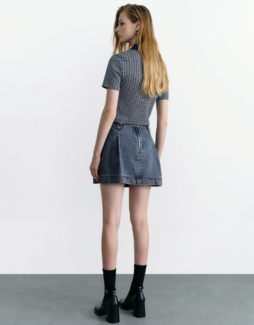 Mini A-Line Denim Skirt