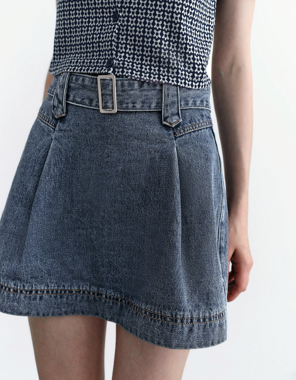 Mini A-Line Denim Skirt