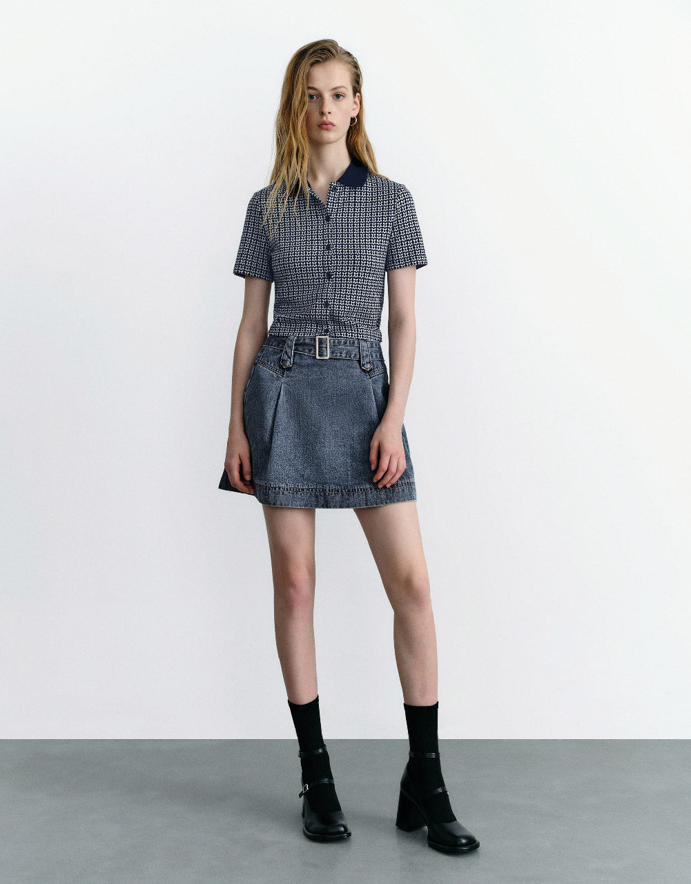 Mini A-Line Denim Skirt