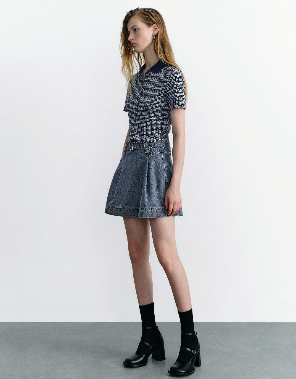Mini A-Line Denim Skirt