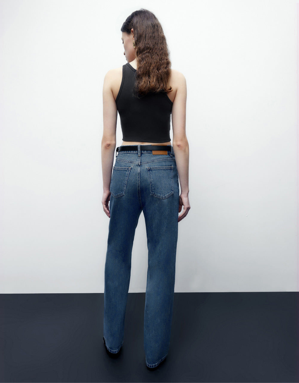 Mid-Waist Straight Jeans
