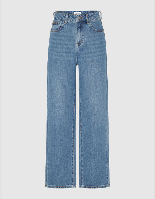 Mid-Waist Straight Jeans