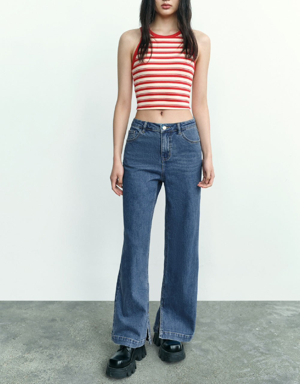 Thin Wide-Leg Jeans