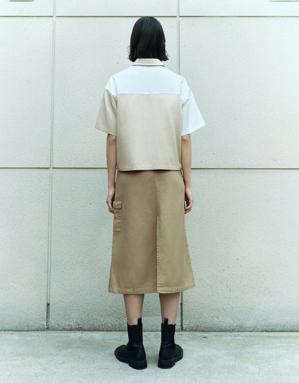 Two-Toned Maxi Denim Skirt