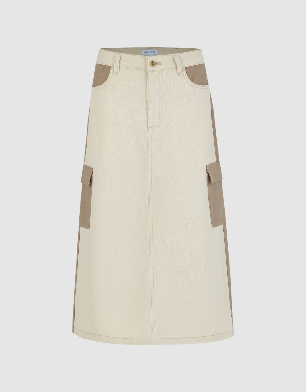 Two-Toned Maxi Denim Skirt