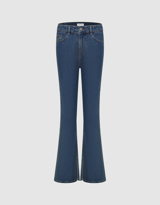 Split Hem Flare Jeans