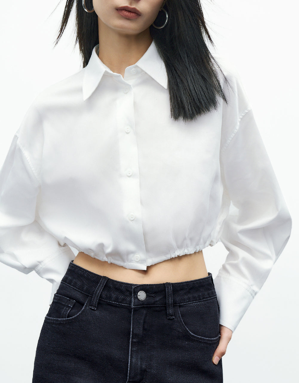 Mid-Waist Denim Shorts