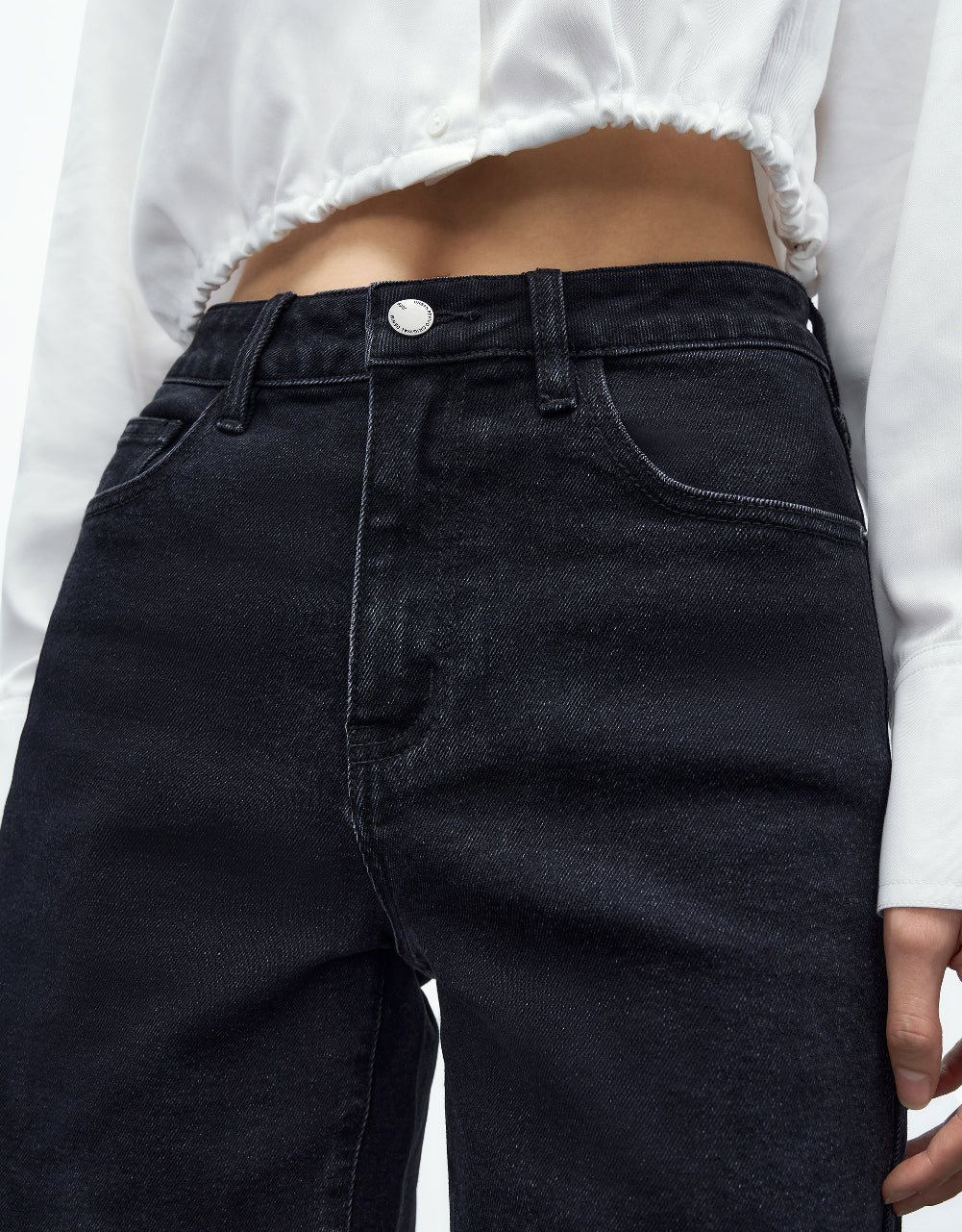 Mid-Waist Denim Shorts