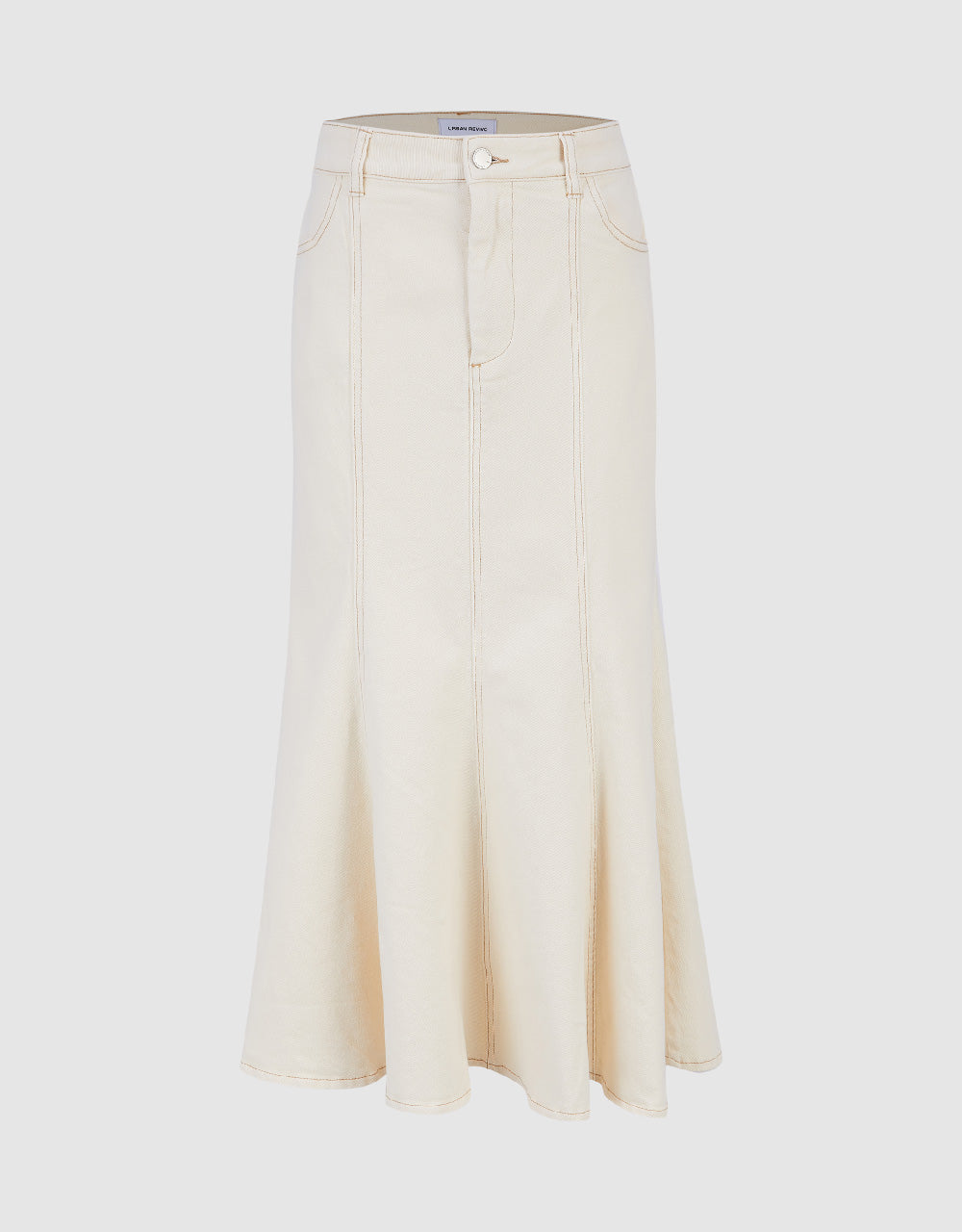 Midi Fishtail Denim Skirt