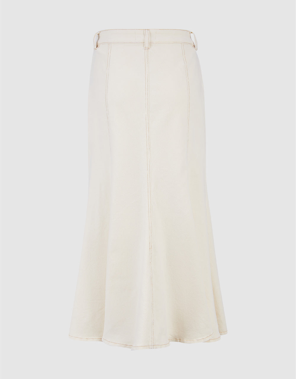 Midi Fishtail Denim Skirt