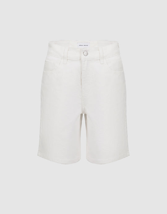 Mid-Waist Denim Shorts