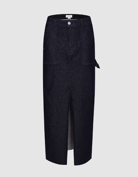Split Hem Denim Skirt