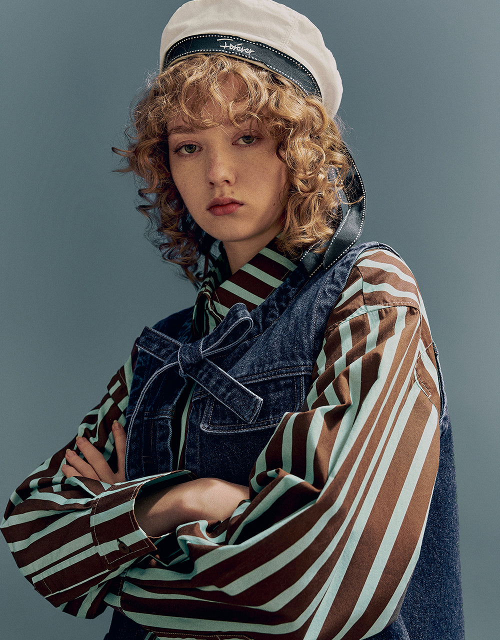 Crew Neck Denim Waistcoat