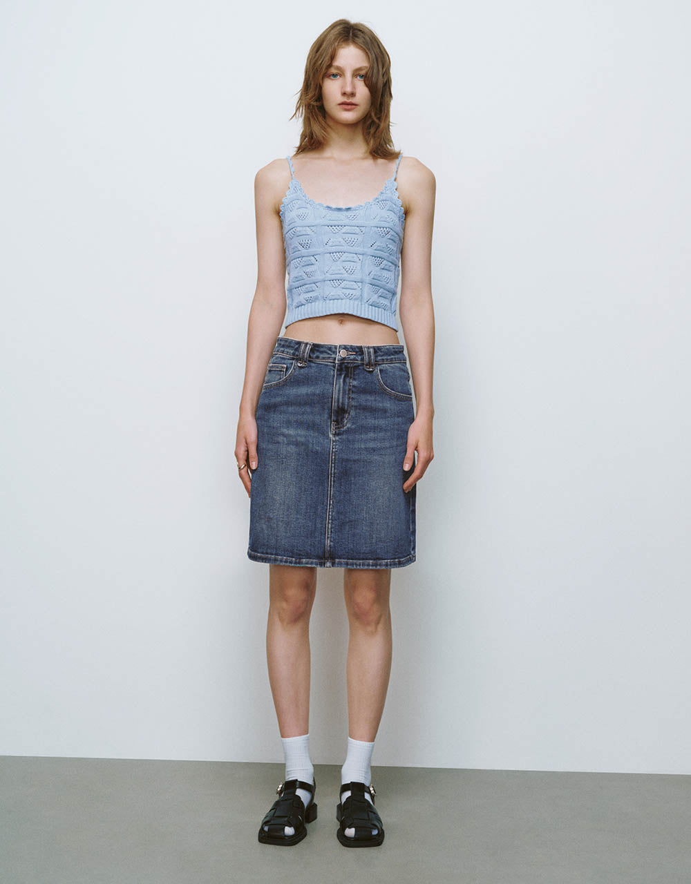 Mini A-Line Denim Skirt