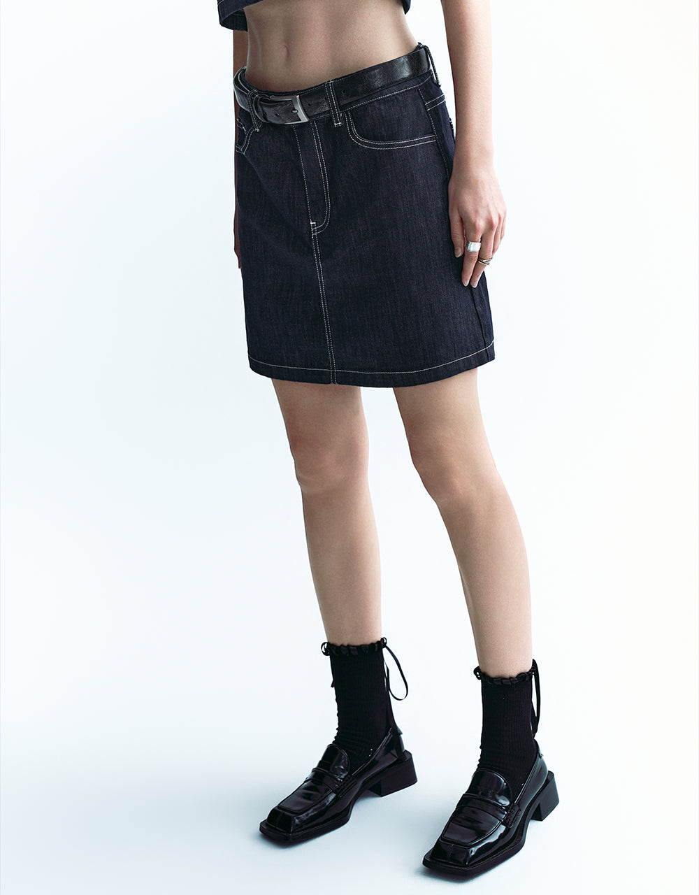 Mini Straight Denim Skirt