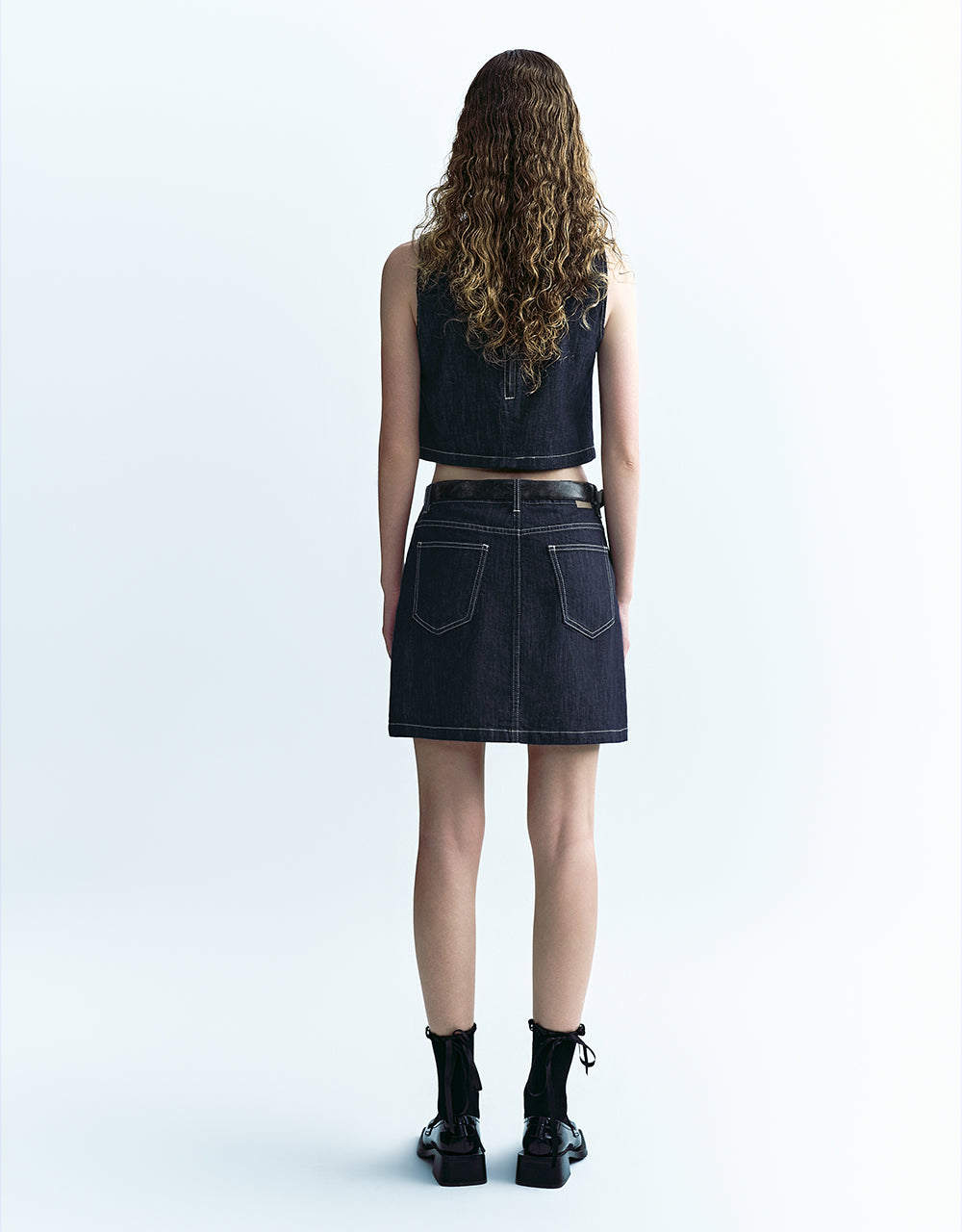 Mini Straight Denim Skirt