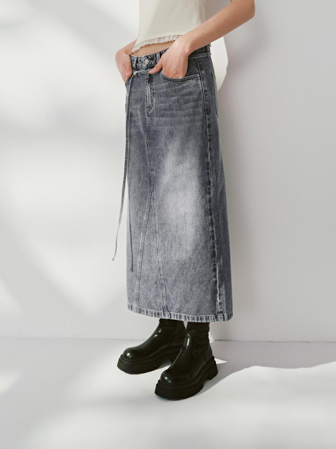 Denim Midi Skirts